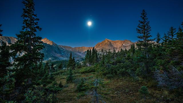 Moonlight on Arapaho Pass as a video call background