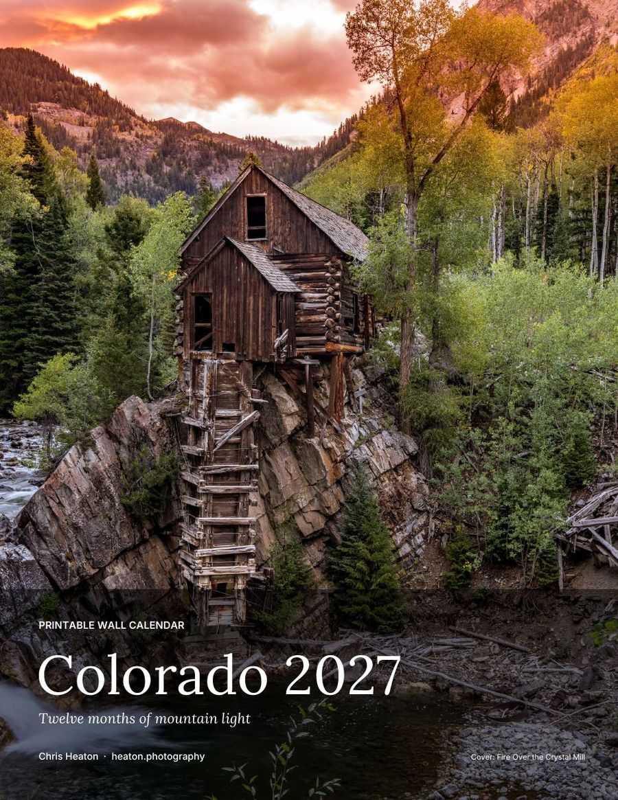 Colorado 2027 Printable Calendar
