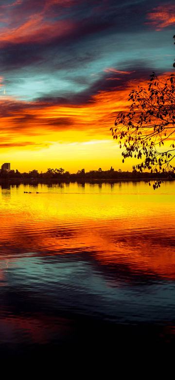 Sloan's Lake on Fire as a phone wallpaper