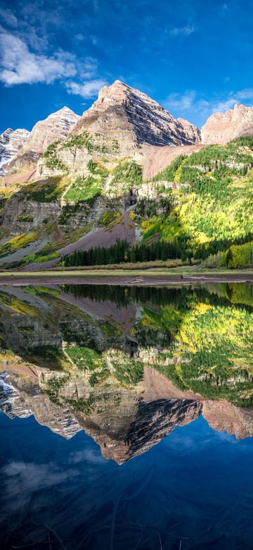 Maroon Bells Mirror as a phone wallpaper