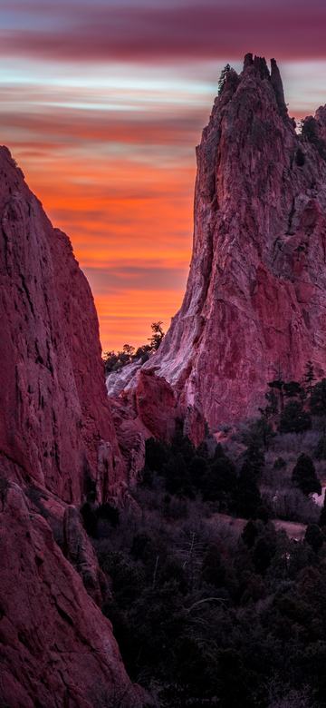Red Sky Over the Spires as a phone wallpaper